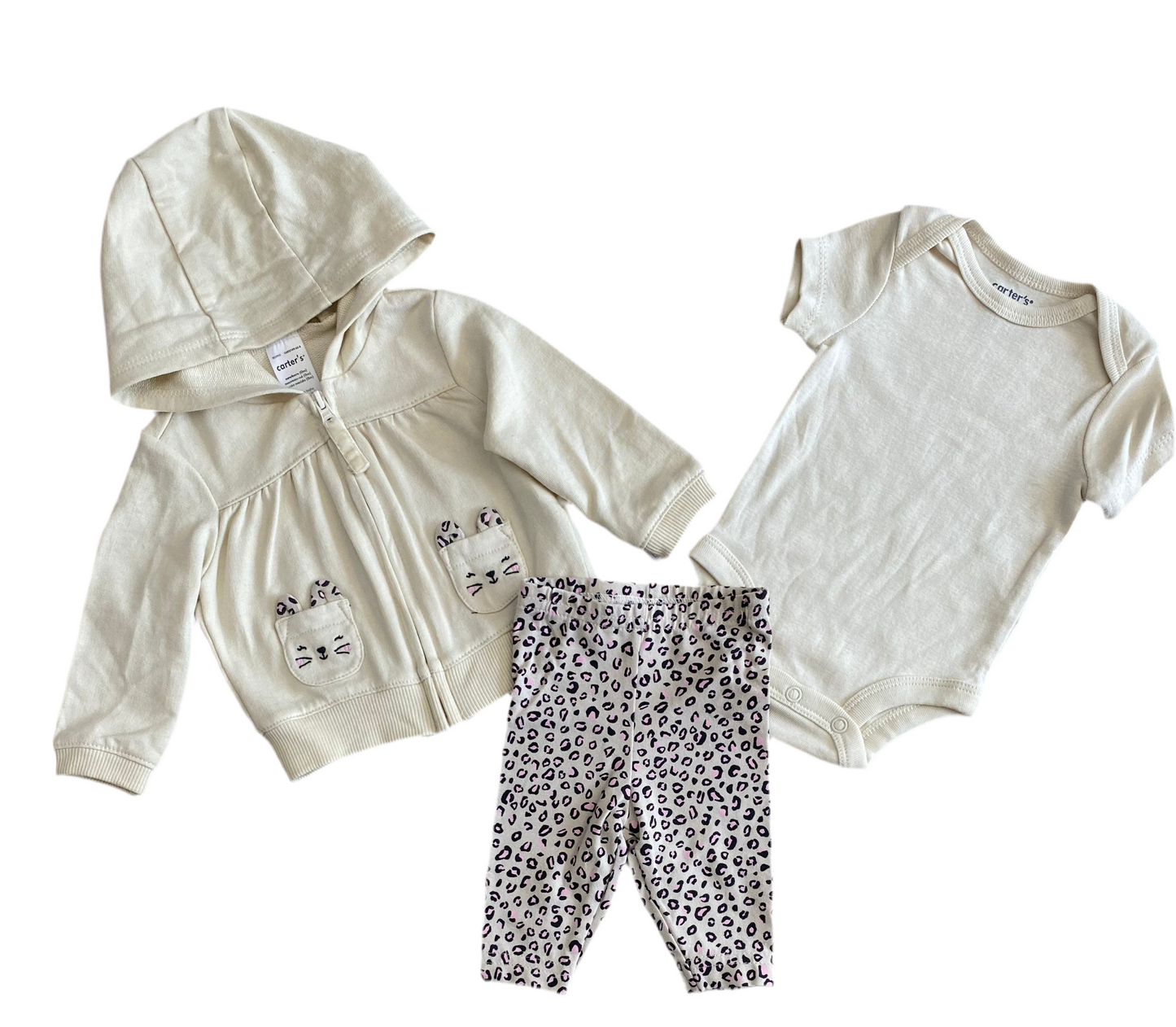 CONJUNTO 3 PIEZAS CHOMPA/BODY/PANTALÓN (NB/0M)