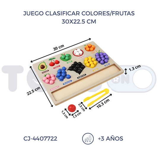 JUEGO CLASIFICAR COLORES/FRUTAS (3+)