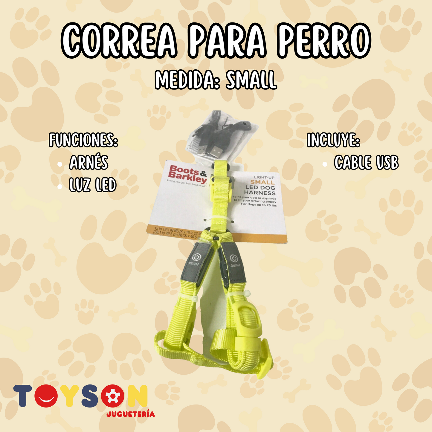 ARNÉS DE PERRO CON LUZ LED