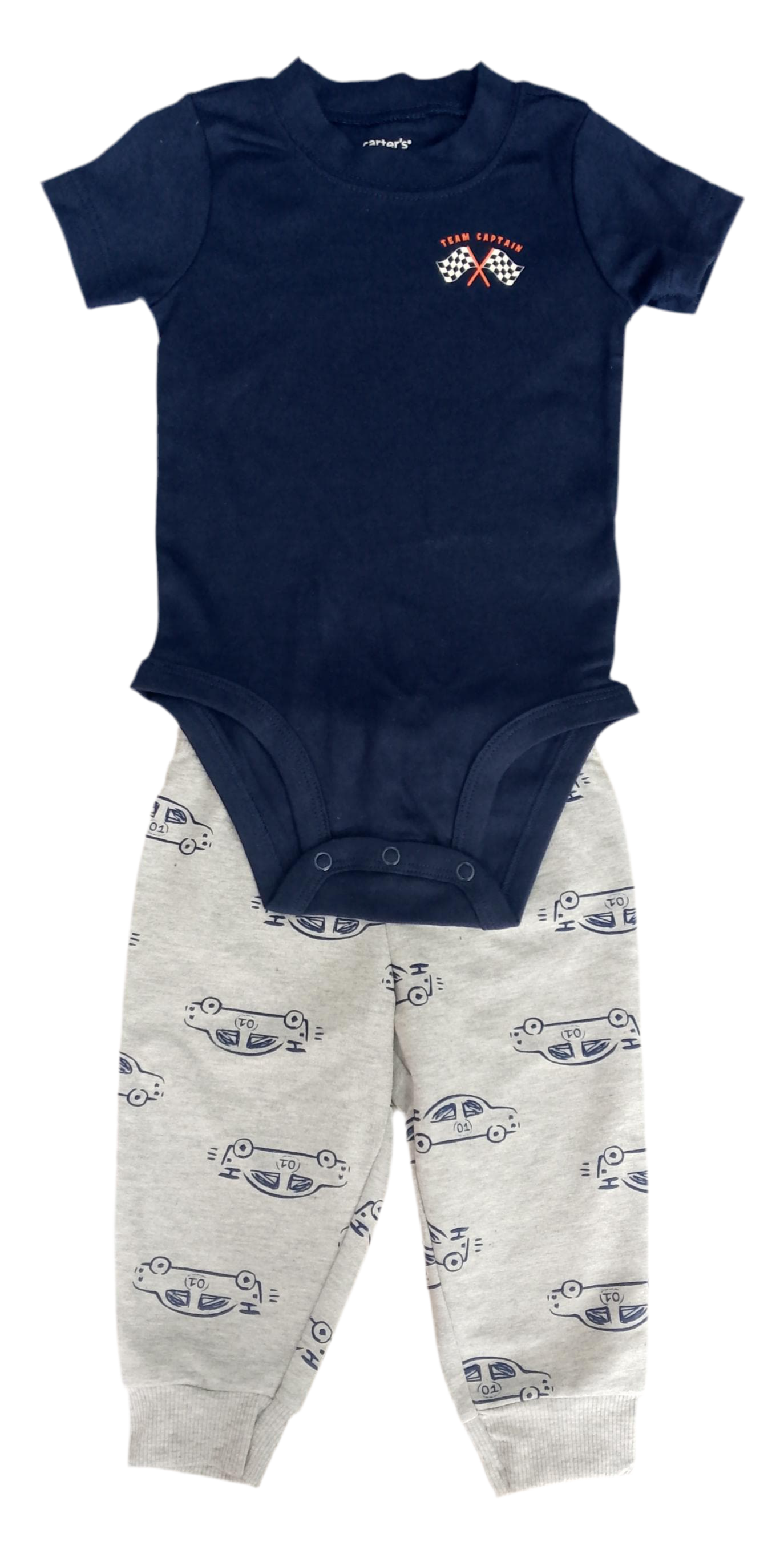 CONJUNTO 2 PIEZAS BODY/PANTALÓN ESTAMPADO CARRERAS AUTO (9M)
