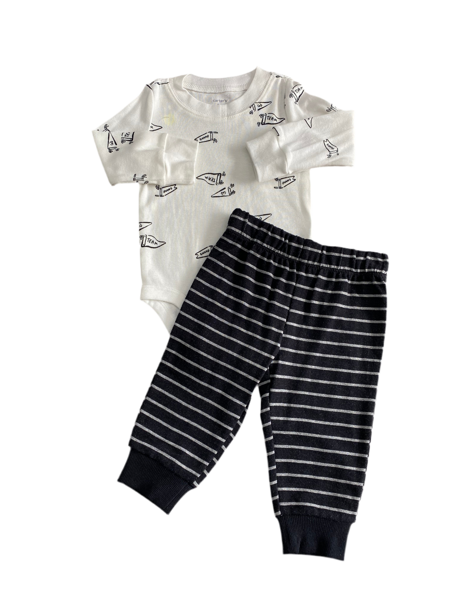 CONJUNTO 2 PIEZAS BODY/PANTALÓN RAYAS (6M)