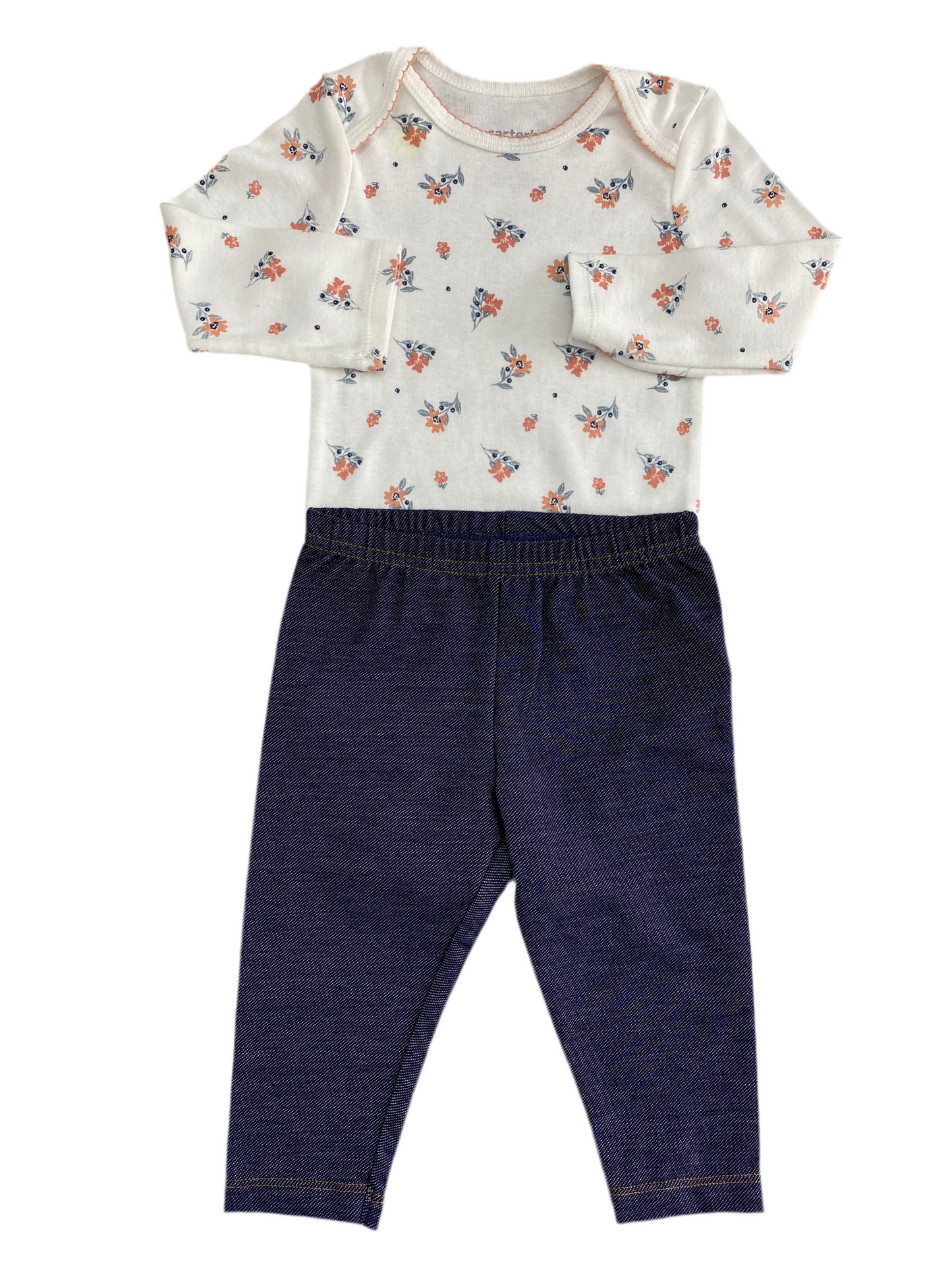 CONJUNTO 2 PIEZAS BODY/PANTALÓN ESTAMPADO FLORES (9M)