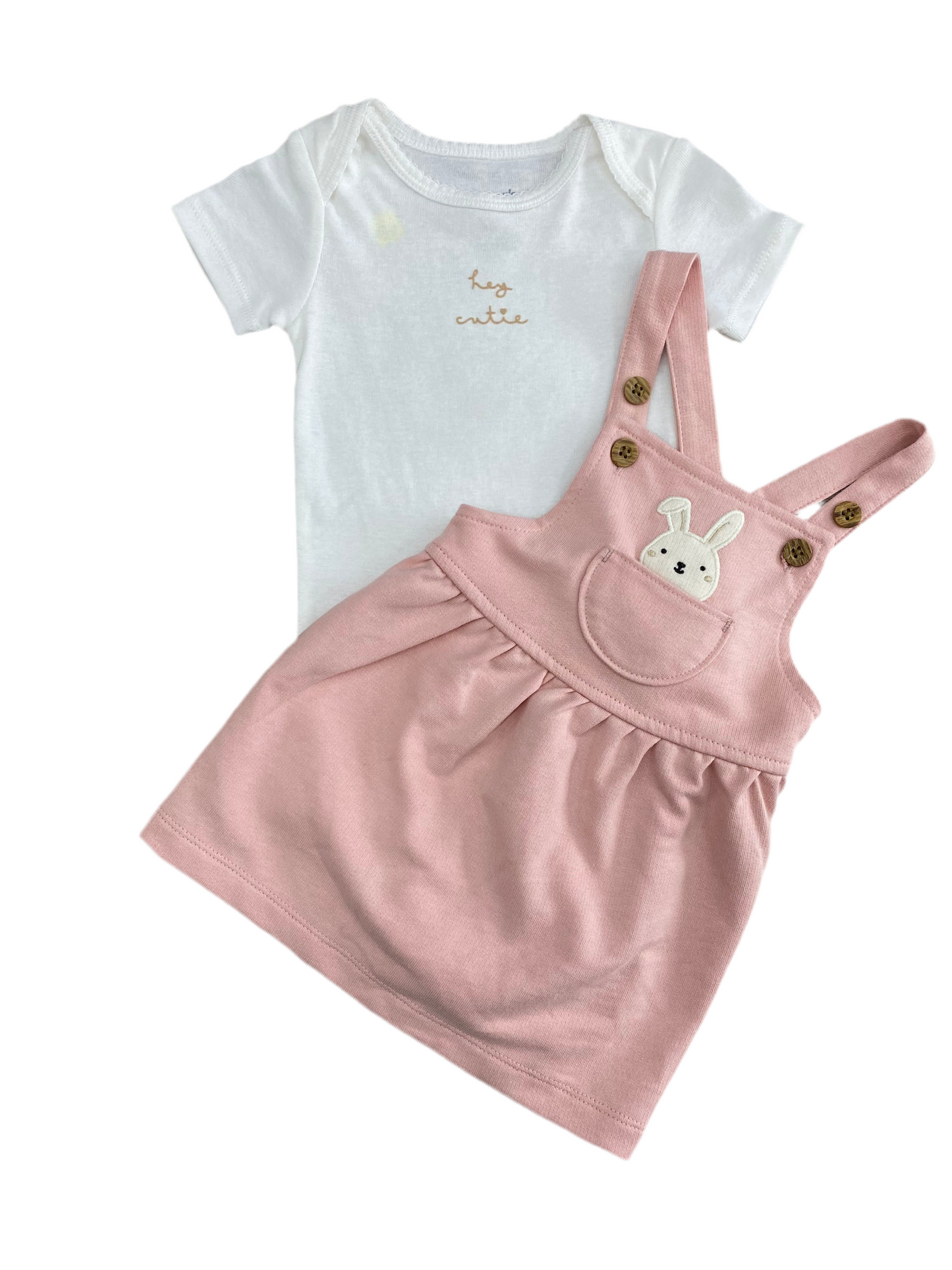 CONJUNTO 2 PIEZAS BODY/VESTIDO ESTAMPADO CONEJO (9M)