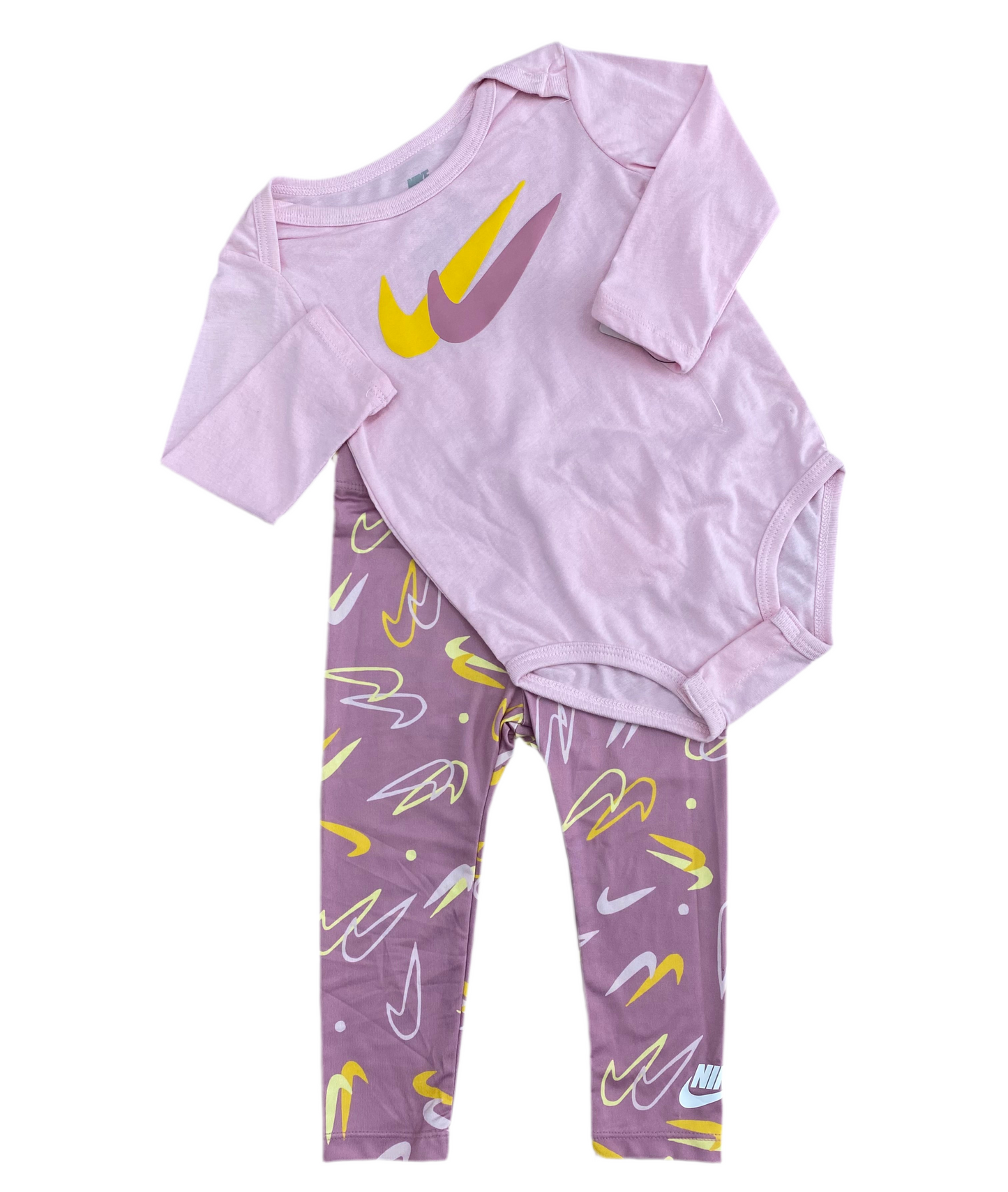 CONJUNTO 2 PIEZAS BODY/PANTALÓN ROSA/LILA (18M)