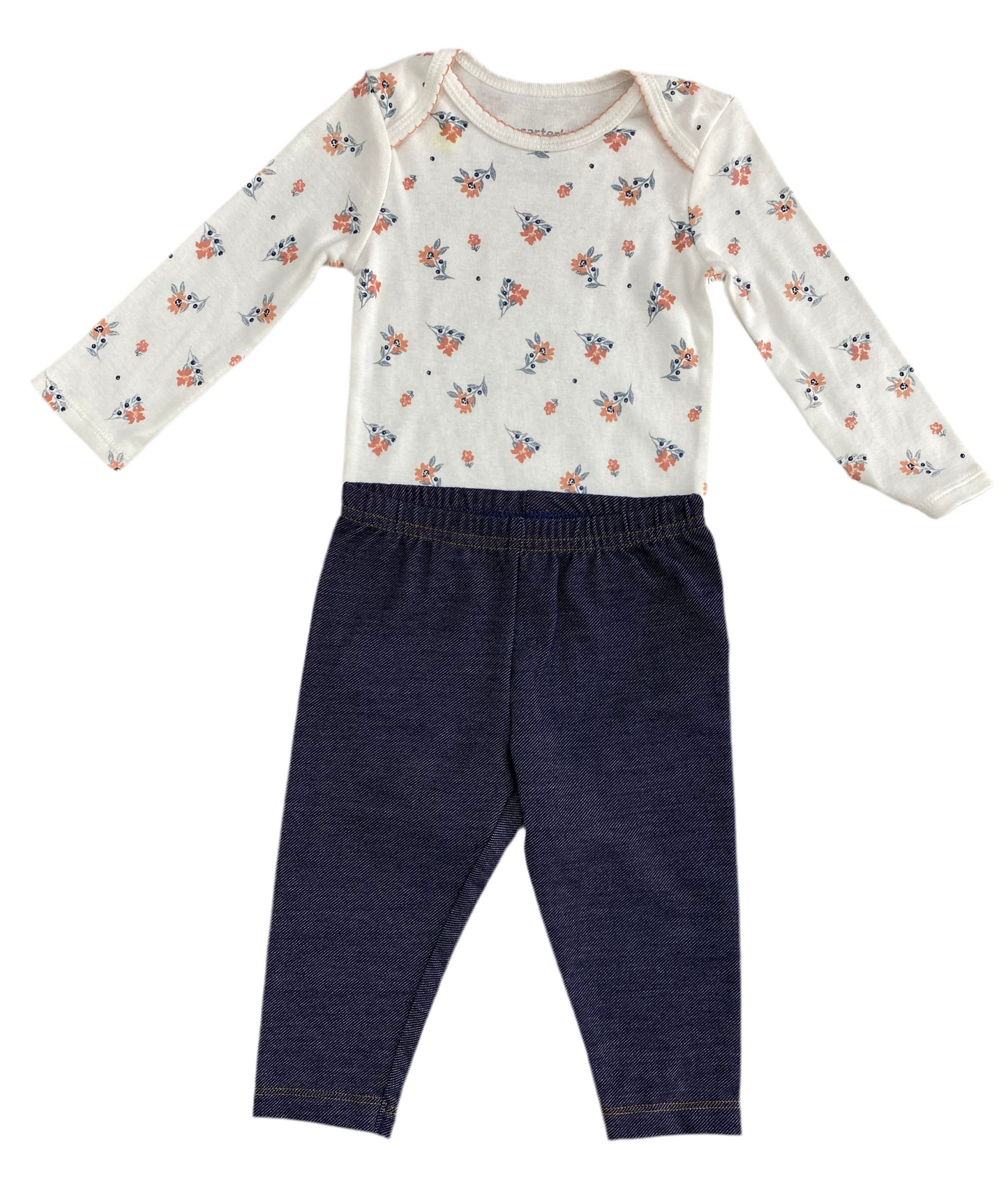 CONJUNTO 2 PIEZAS BODY/PANTALÓN ESTAMPADO FLORES (9M)