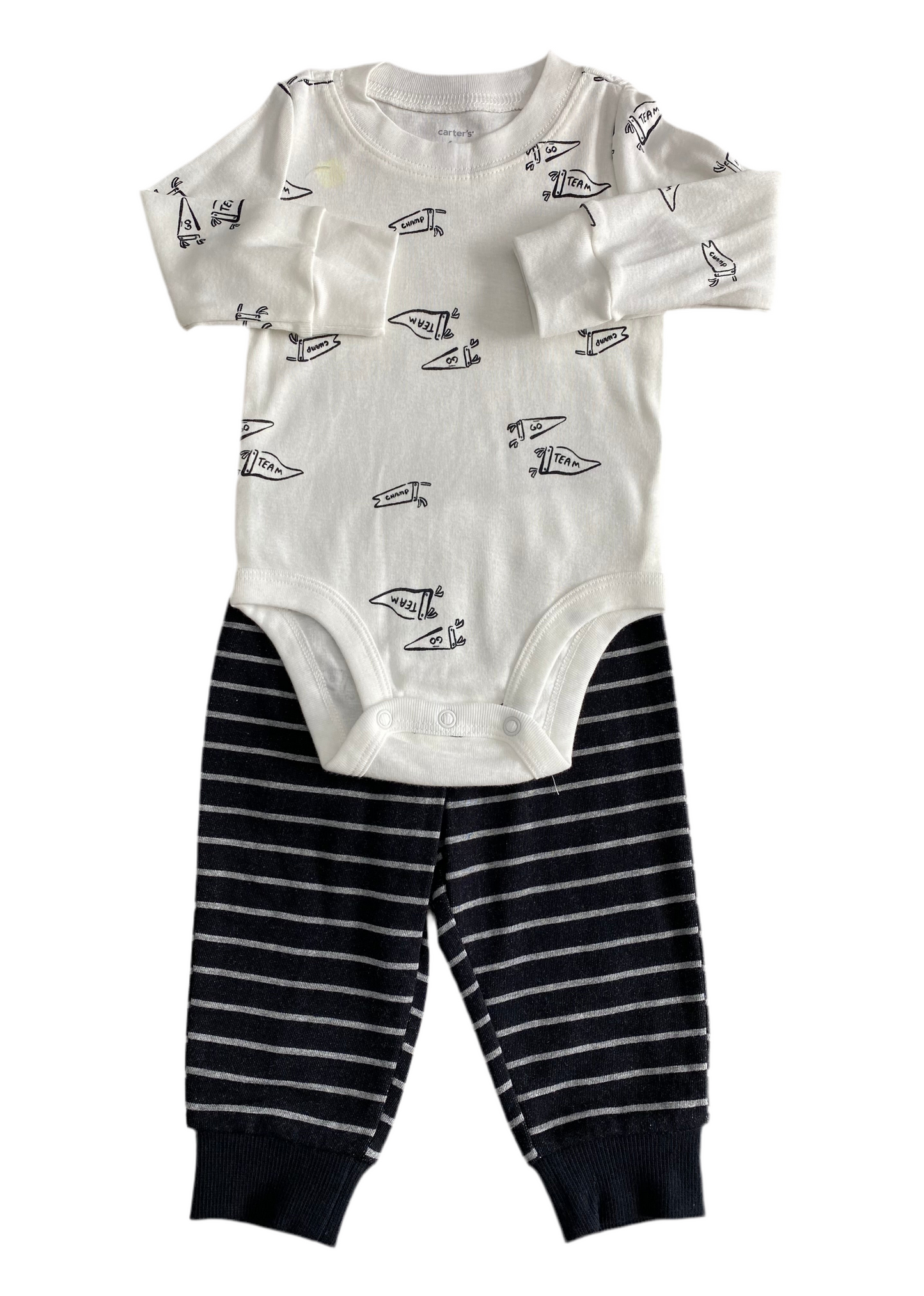CONJUNTO 2 PIEZAS BODY/PANTALÓN RAYAS (6M)