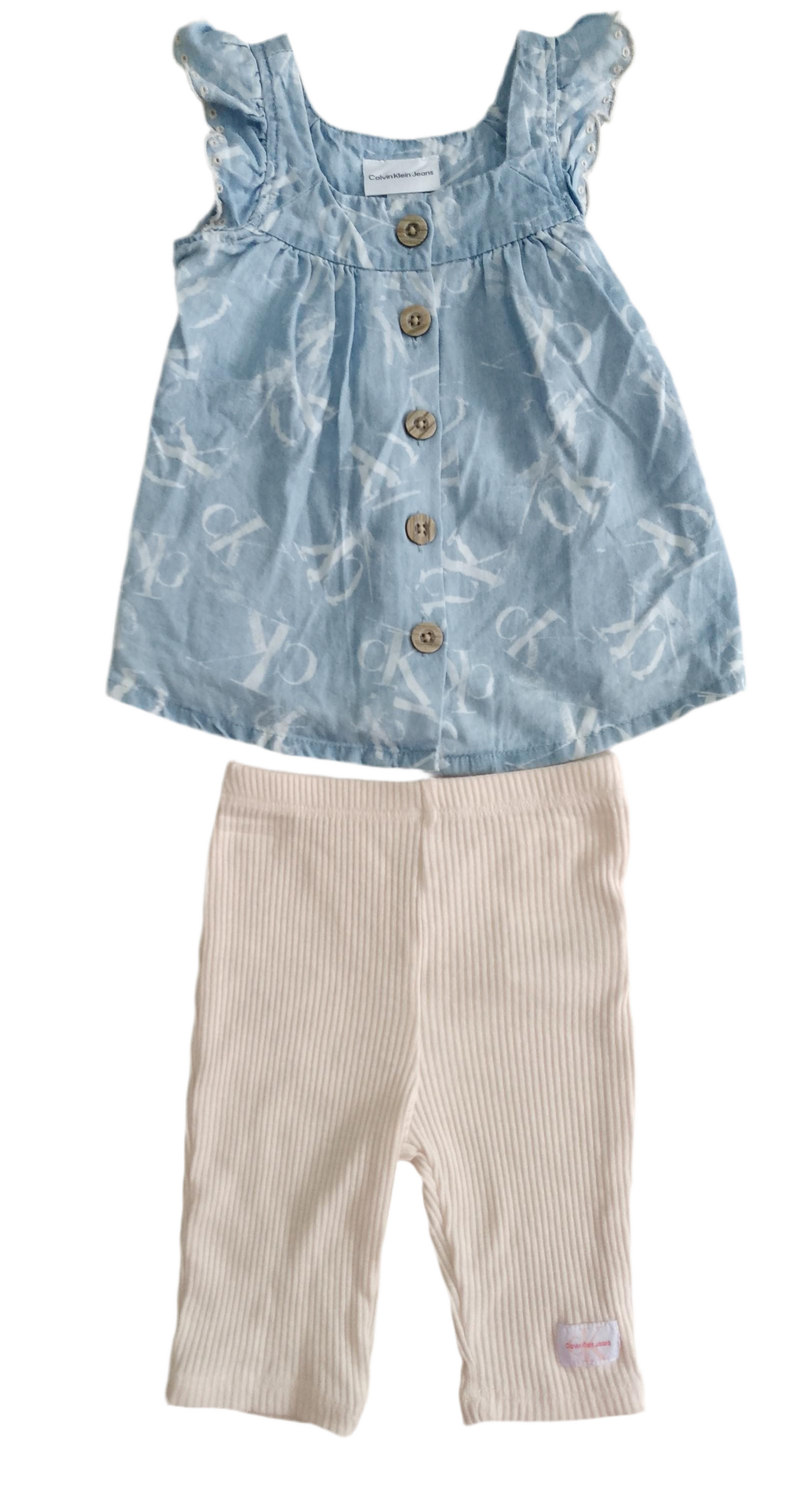 CONJUNTO 2 PIEZAS BLUSA SIN MANGA/PANTALON (24M/2T)
