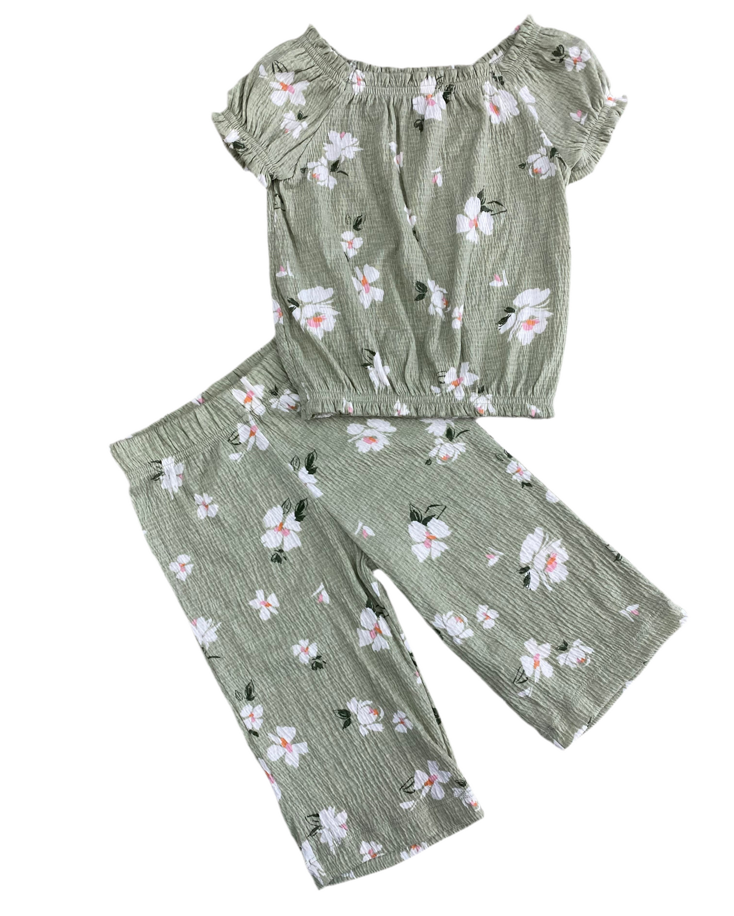 CONJUNTO 2 PIEZAS BLUSA/PANTALÓN ESTAMPADO FLORES 12M