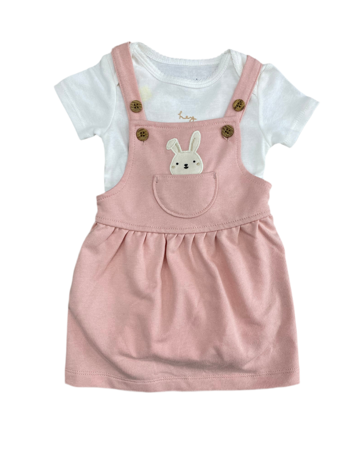 CONJUNTO 2 PIEZAS BODY/VESTIDO ESTAMPADO CONEJO (9M)