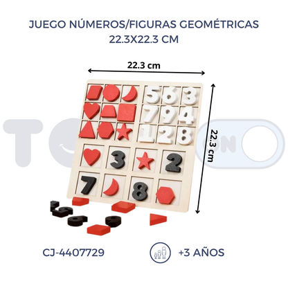 JUEGO NÚMEROS/FIGURAS GEOMÉTRICAS (3+)