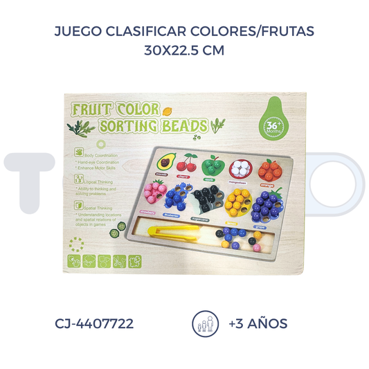 JUEGO CLASIFICAR COLORES/FRUTAS (3+)
