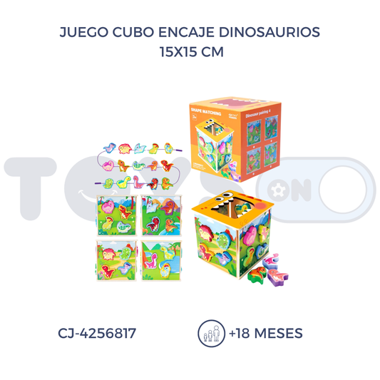 JUEGO CUBO ENCAJE DINOSAURIOS (18M+)