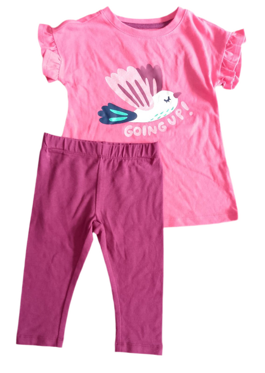 SET 2 PIEZAS BLUSA MANGA CORTA/PANTALÓN (24M/2T)