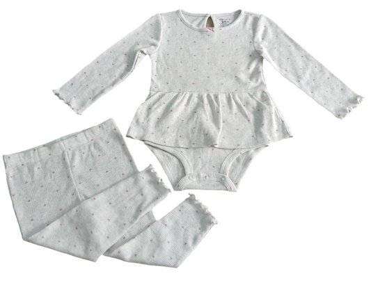 CONJUNTO 2 PIEZAS BODY MANGA LARGA/PANTALON (24M/2T)