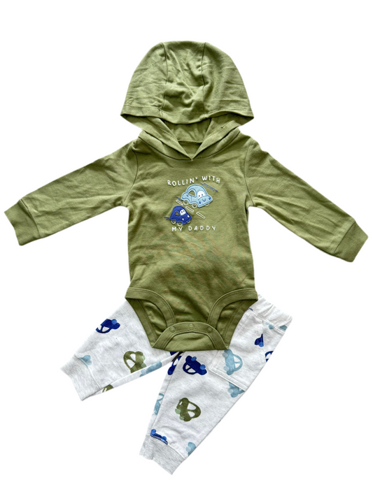 CONJUNTO 2 PIEZAS BUSO/PANTALÓN ESTAMPADO AUTOS (6M)
