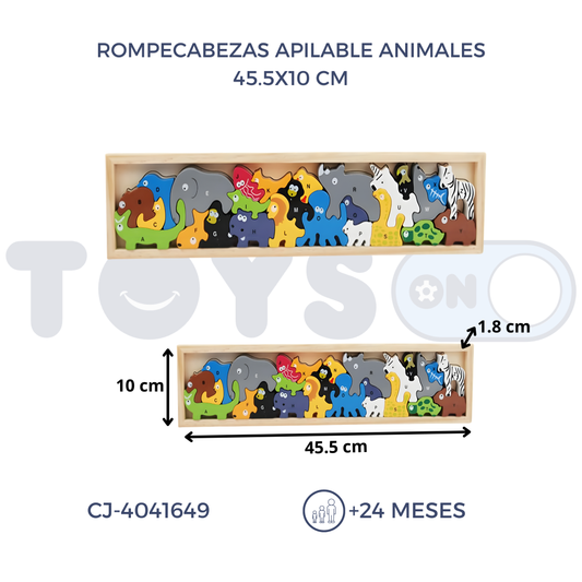 ROMPECABEZAS APILABLE ANIMALES (24M+)
