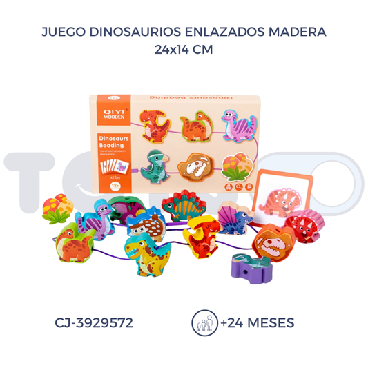 JUEGO DINOSAURIOS ENLAZADOS MADERA (24M+)