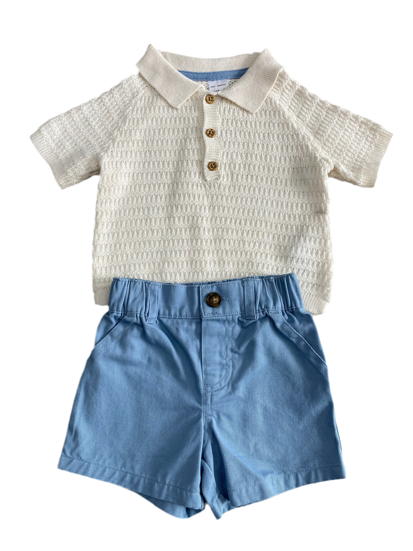 CONJUNTO 2 PIEZAS CAMISA MANGA CORTA/SHORT (6M)