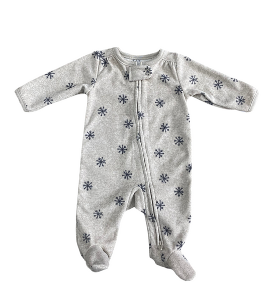 PIJAMA/MONO 1 PIEZA CON ESTAMPADO COPOS DE NIEVE NB (0M)