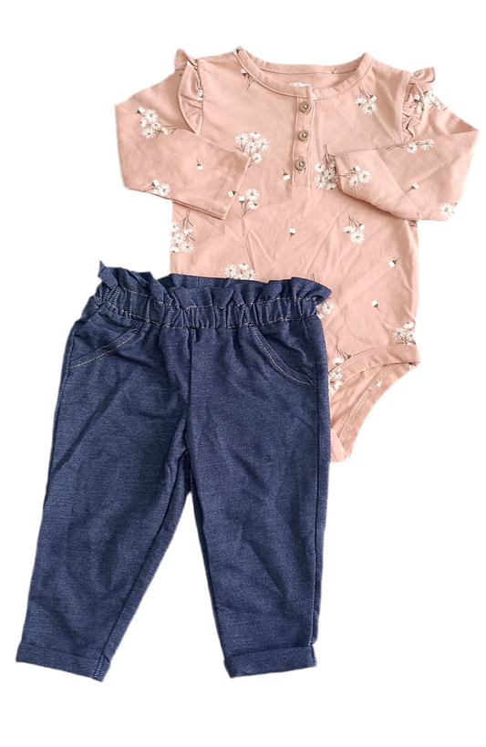 CONJUNTO 2 PIEZAS BODY MANGA LARGA/PANTALÓN (6M)