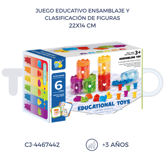 JUEGO EDUCATIVO ENSAMBLAJE Y CLASIFICACIÓN DE FIGURAS (3+)