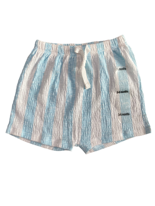 SHORT RAYAS AZUL BLANCO (3-6M)