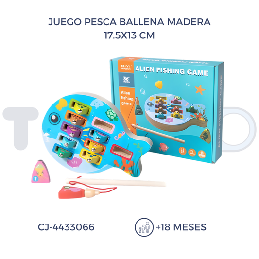 JUEGO PESCA BALLENA MADERA (18M+)
