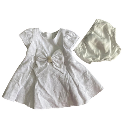VESTIDO BLANCO CON INTERIOR (6-9M)