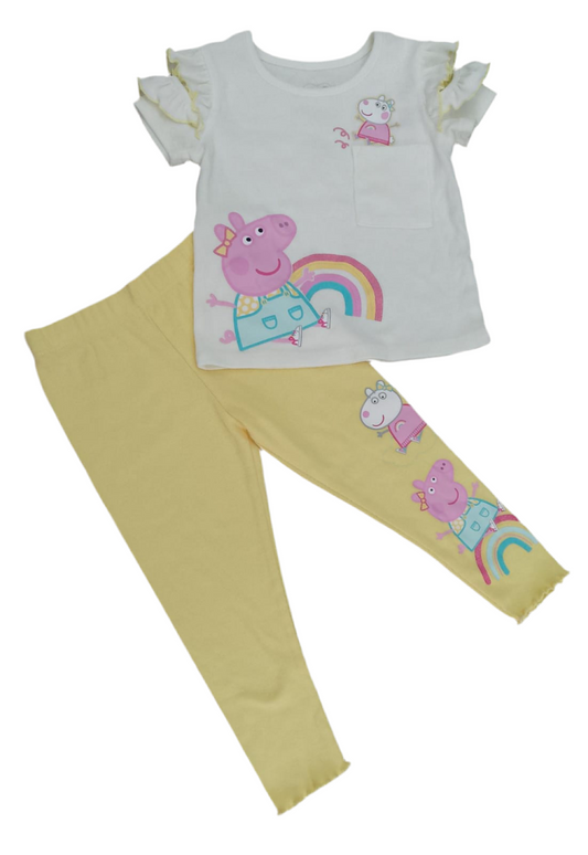CONJUNTO 2 PIEZAS BLUSA CON VUELOS/PANTALÓN (24M/2T)