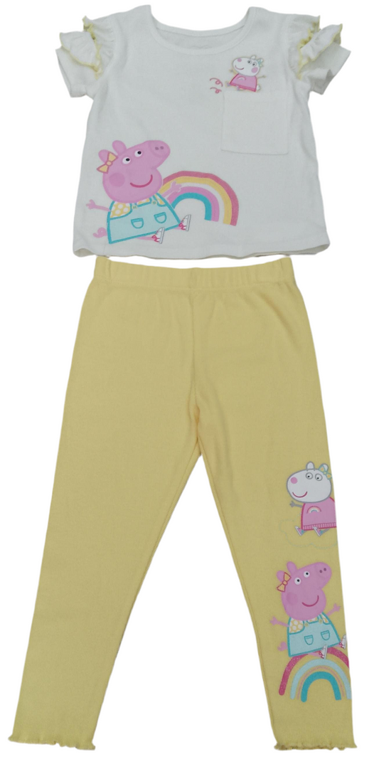 CONJUNTO 2 PIEZAS BLUSA CON VUELOS/PANTALÓN (24M/2T)