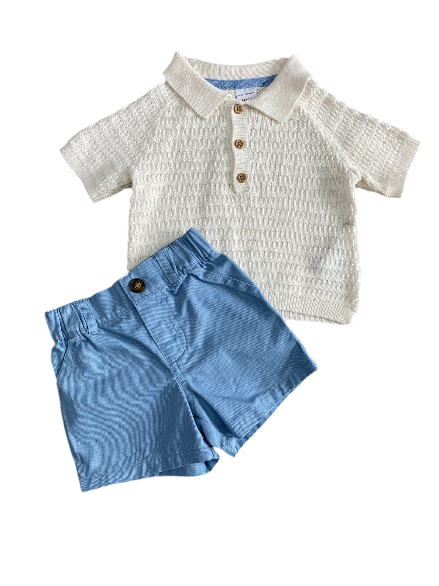 CONJUNTO 2 PIEZAS CAMISA MANGA CORTA/SHORT (6M)