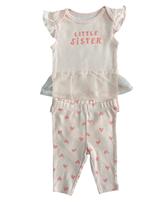CONJUNTO 2 PIEZAS MELÓN BODY CON TUTU/PANTALÓN NB (0M)