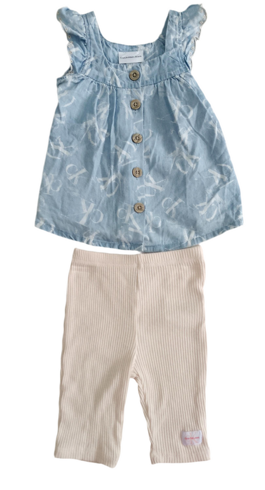 CONJUNTO 2 PIEZAS BLUSA SIN MANGA/PANTALON (24M/2T)