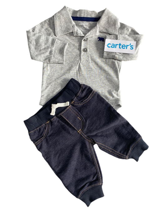 CONJUNTO 2 PIEZAS BODY MANGA LARGA/PANTALÓN (3M)