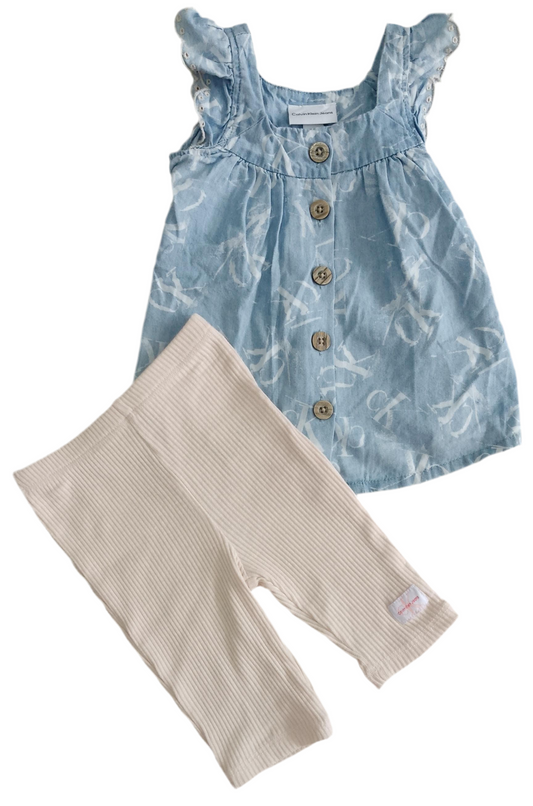 CONJUNTO 2 PIEZAS BLUSA SIN MANGA/PANTALON (24M/2T)