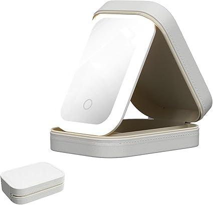 ESPEJO DE MAQUILLAJE ILUMINADO PORTATIL RECARGABLE