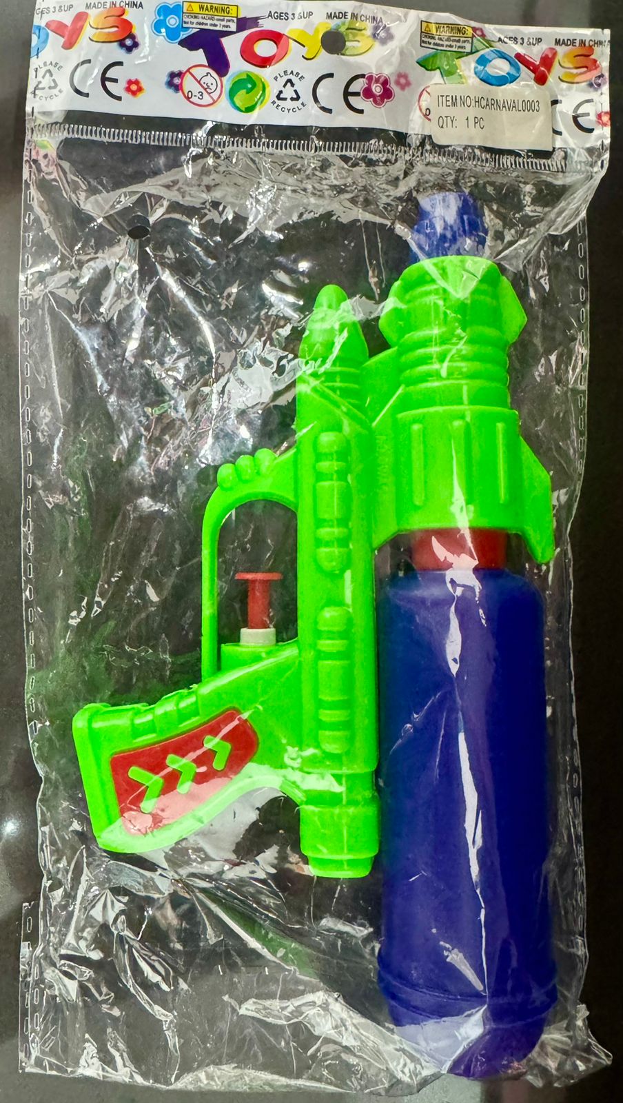 PISTOLA DE AGUA CARNAVAL PEQ. 18CM (3+)
