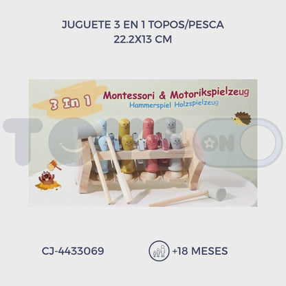 JUGUETE 3 EN 1 TOPOS/PESCA (18M+)